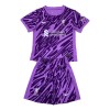 Officiële Voetbalshirt + Korte Broek Doelman Liverpool 2024-25 Purper - Kids